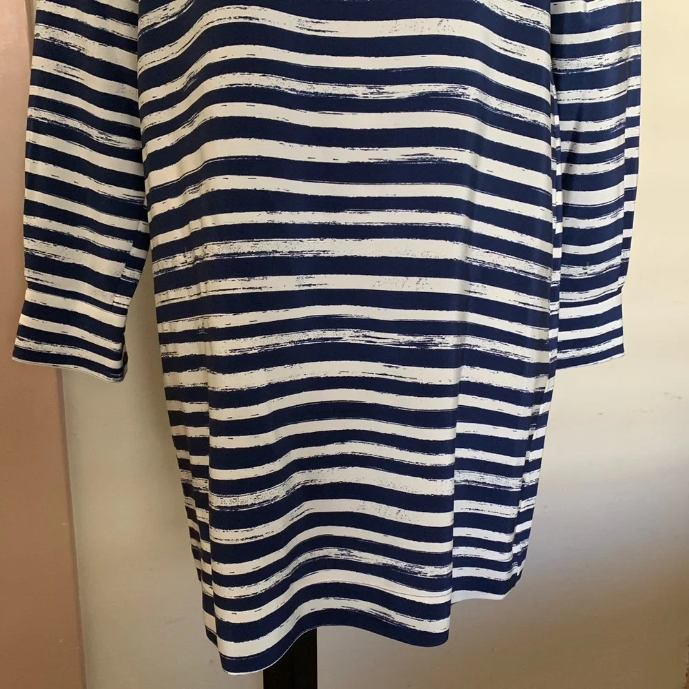VINCE NWT Marker Stripe Long Sleeve Silk Dress - Picture 7 of 8